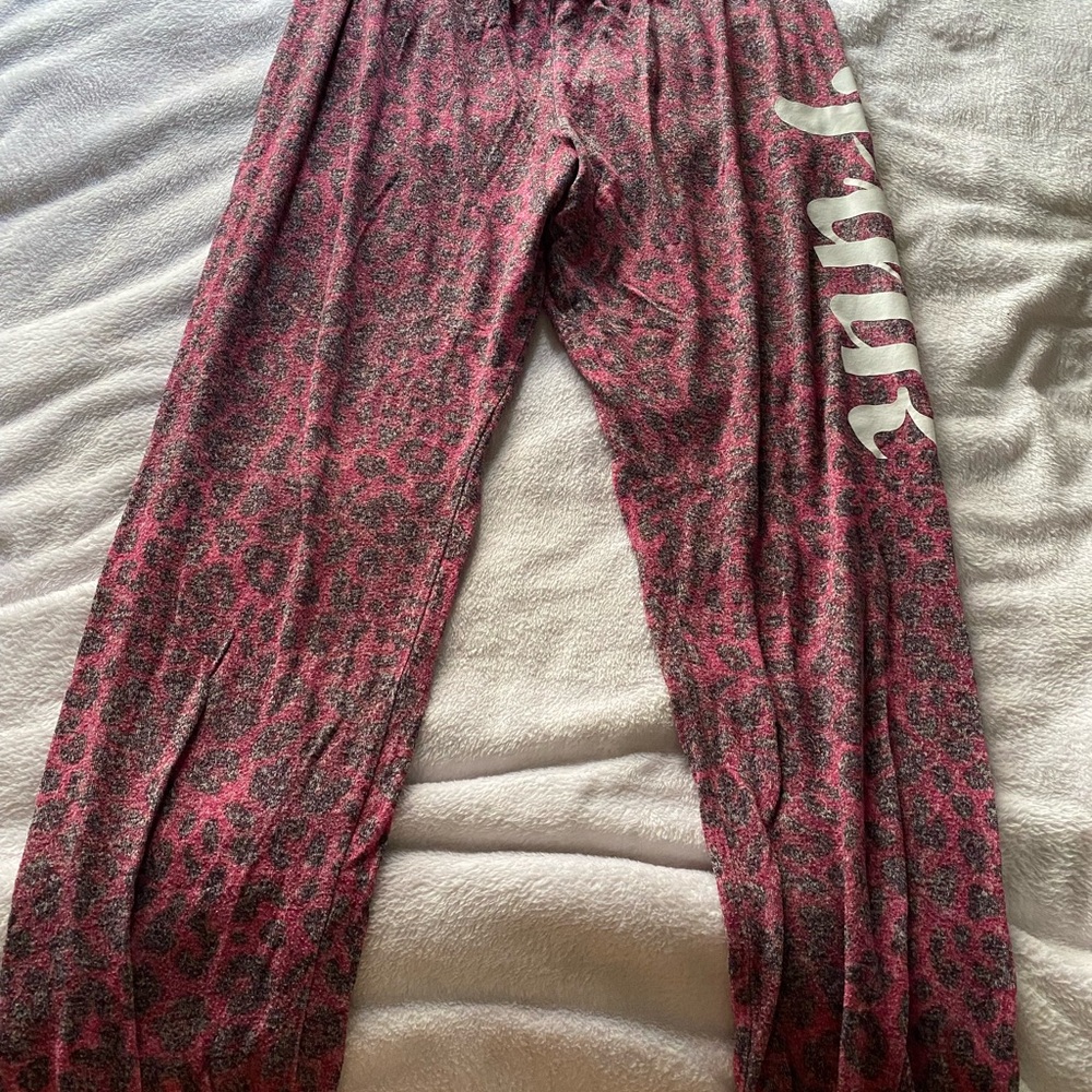 Pink and Black Leopard Print Pants